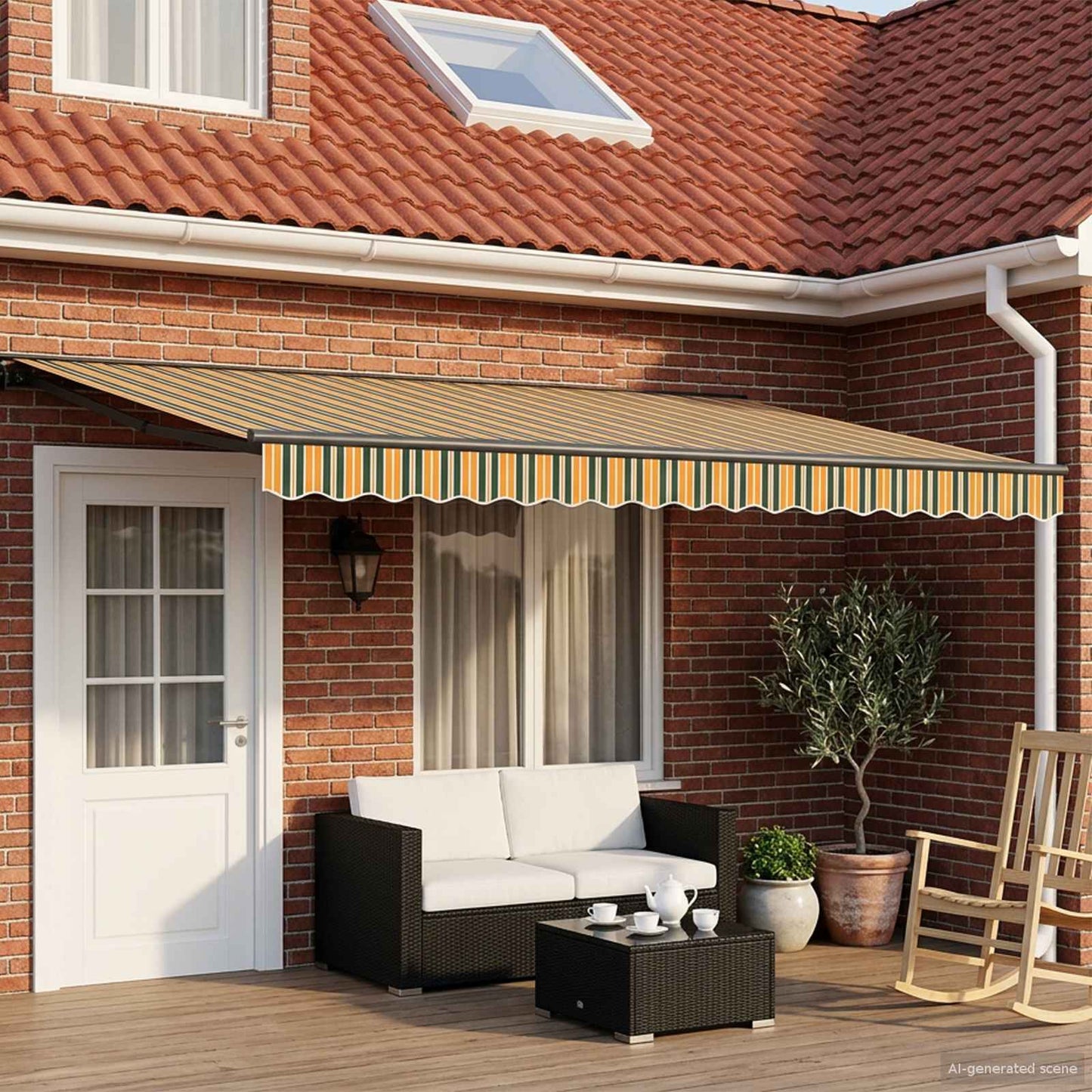 vidaXL Electric Retractable Awning 4 x 3.5 m Polyester with PU coating