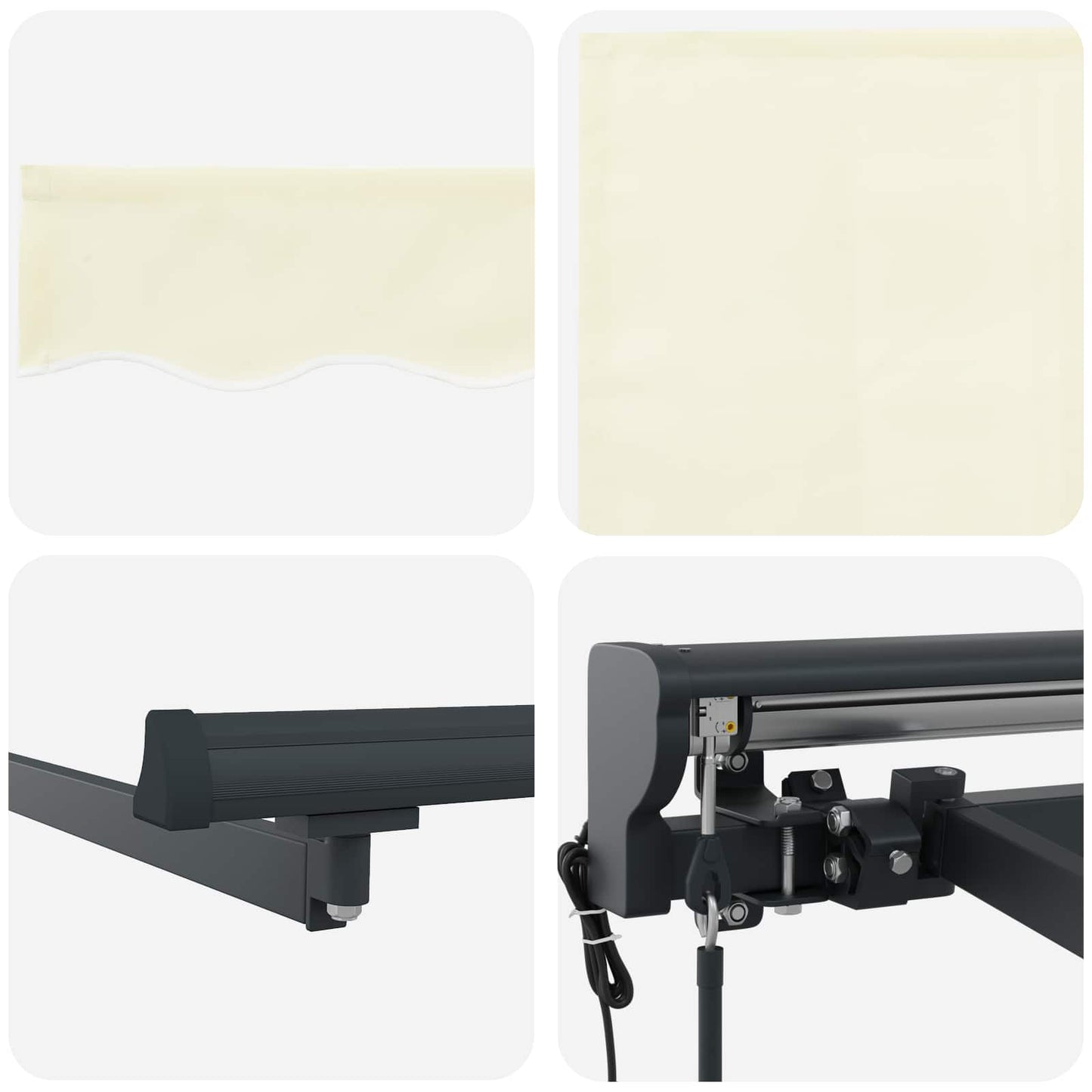 vidaXL Electric Retractable Awning Cream and Anthracite 4.5 x 3 m