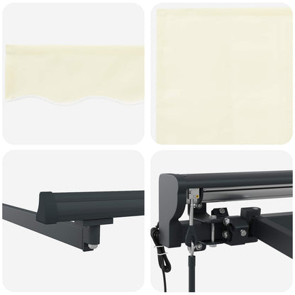 vidaXL Electric Retractable Awning Cream and Anthracite 4.5 x 3 m