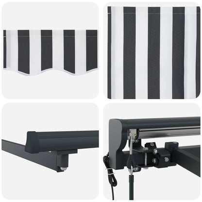 vidaXL Electric Retractable Awning Anthracite and White 4.5 x 3 m