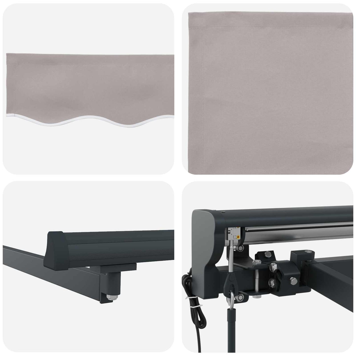 vidaXL Electric Retractable Awning Light Grey and Anthracite 4.5 x 3 m