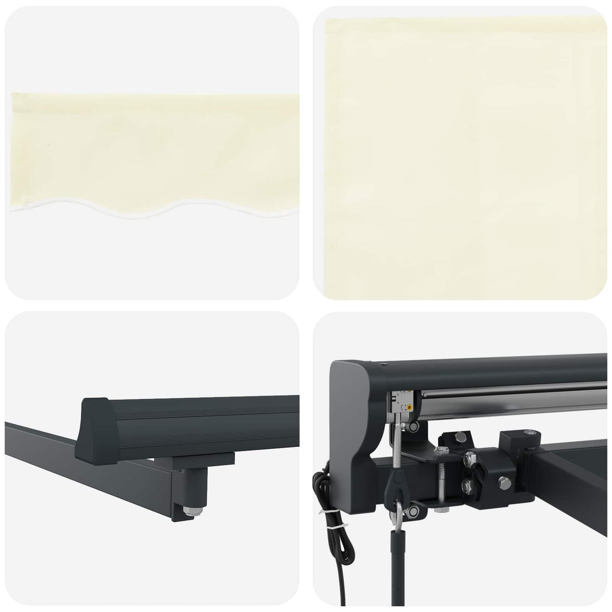 vidaXL Electric Retractable Awning Cream and Anthracite 4.5 x 3.5 m