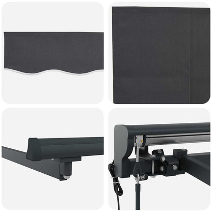 vidaXL Electric Retractable Awning Anthracite 4.5 x 3.5 m