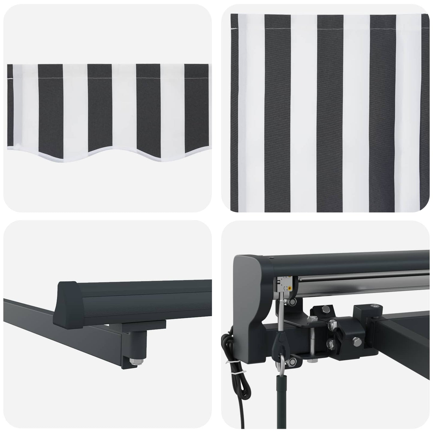 vidaXL Electric Retractable Awning Anthracite and White 4.5 x 3.5 m