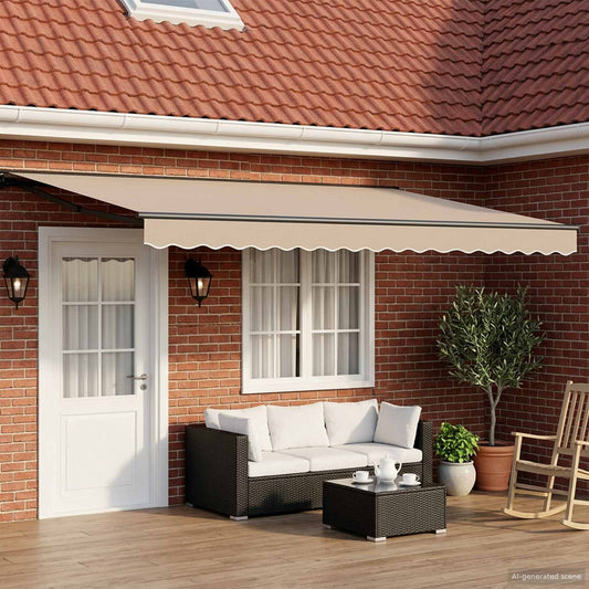 vidaXL Electric Retractable Awning Beige and Anthracite 4.5 x 3.5 m