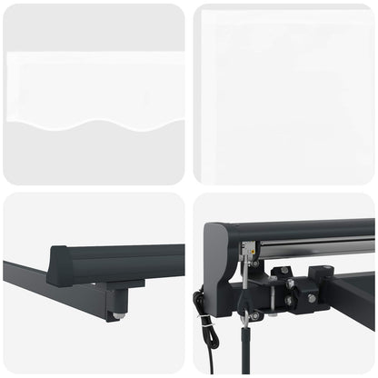 vidaXL Electric Retractable Awning White and Anthracite 4.5 x 3.5 m