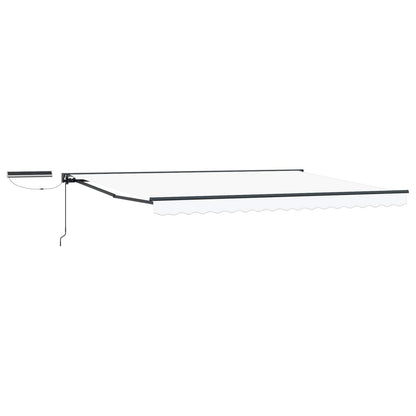 vidaXL Electric Retractable Awning White and Anthracite 4.5 x 3.5 m