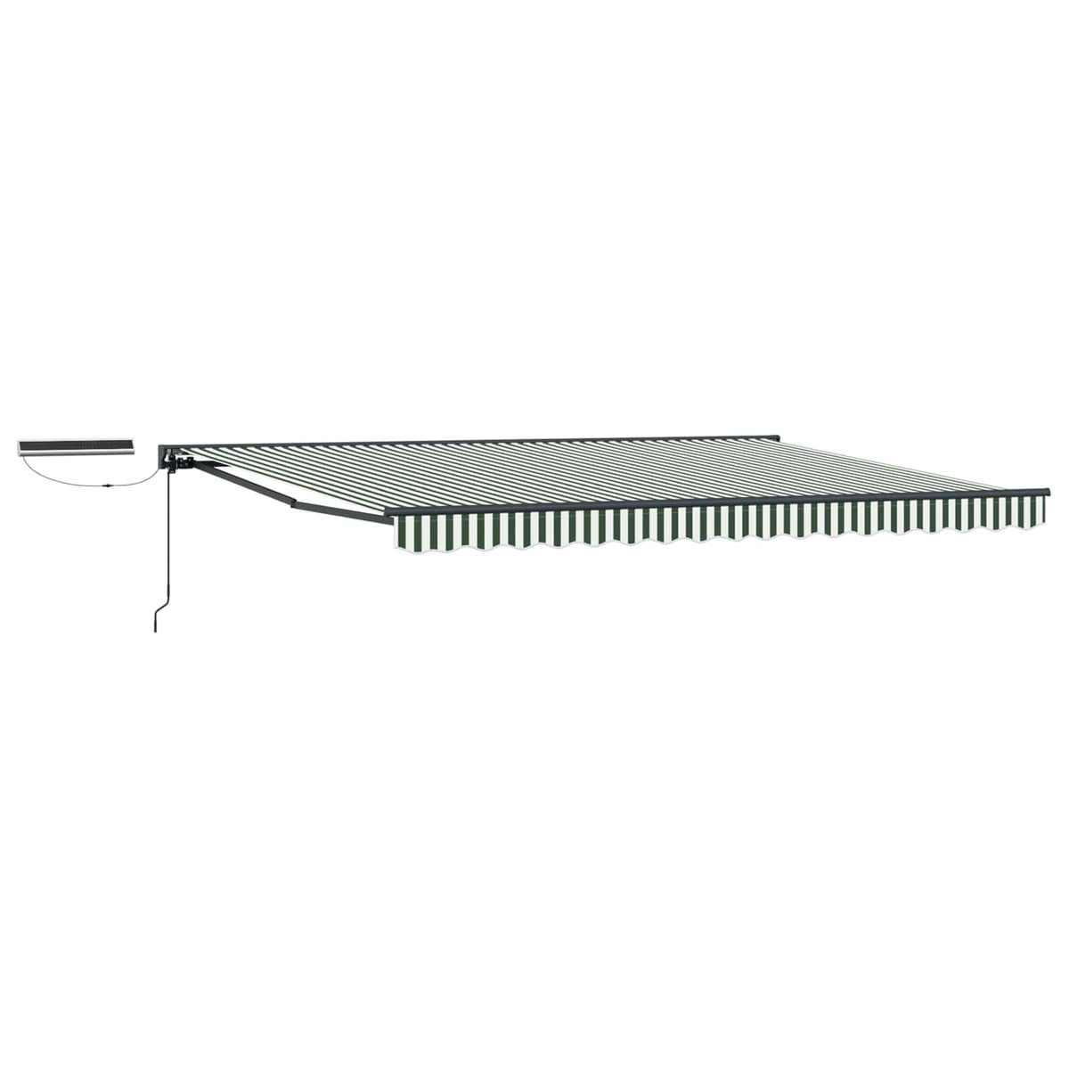 vidaXL Electric Retractable Awning Green, White and Anthracite 5 x 3 m