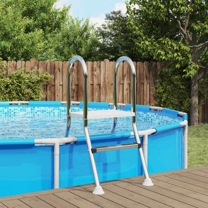 vidaXL Partially in-Ground Pool Ladder 172 x 106 cm 3-Step