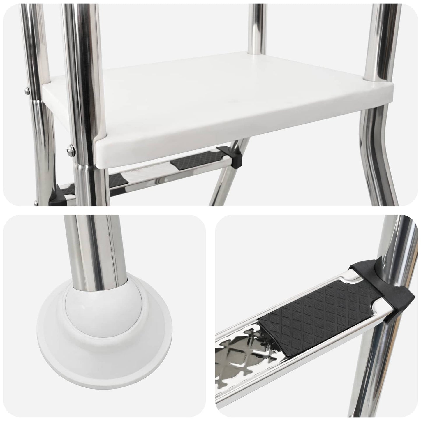 vidaXL Partially in-Ground Pool Ladder 195 x 116 cm 4-Step