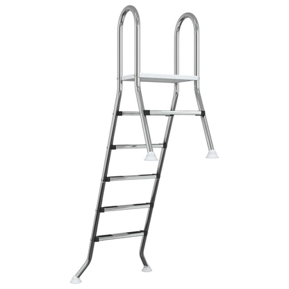 vidaXL Partially in-Ground Pool Ladder 222 x 128 cm 5-Step