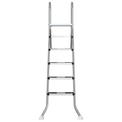 vidaXL Partially in-Ground Pool Ladder 222 x 128 cm 5-Step