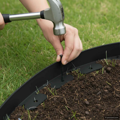 vidaXL Lawn Edgings Black 2000 x 4 x 5 cm Plastic