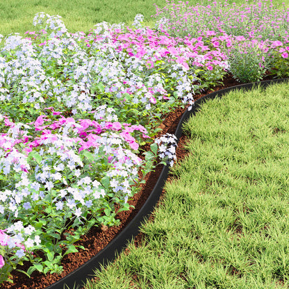 vidaXL Lawn Edgings Black 3000 x 4 x 5 cm Plastic
