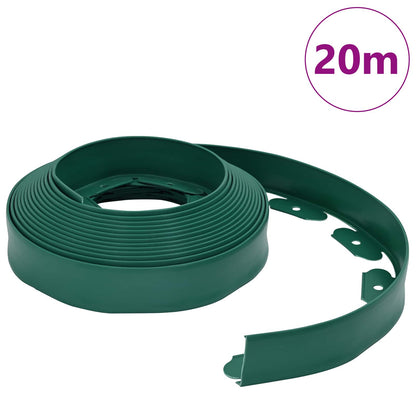 vidaXL Lawn Edgings Green 2000 x 4 x 5 cm Plastic