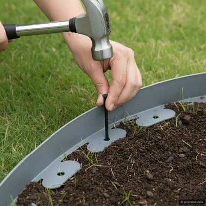 vidaXL Lawn Edgings Grey 1000 x 4 x 5 cm Plastic