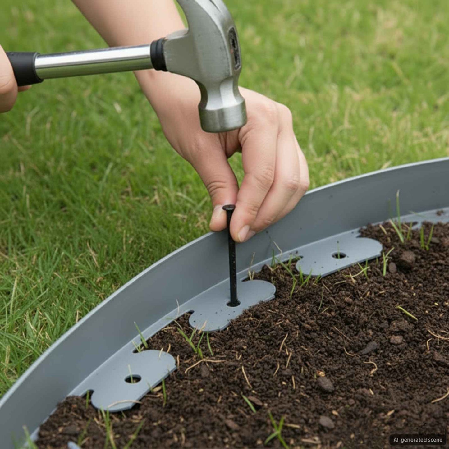 vidaXL Lawn Edgings Grey 3000 x 4 x 5 cm Plastic