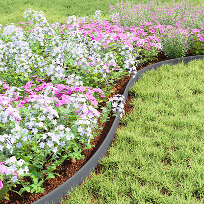 vidaXL Lawn Edgings Grey 4000 x 4 x 5 cm Plastic