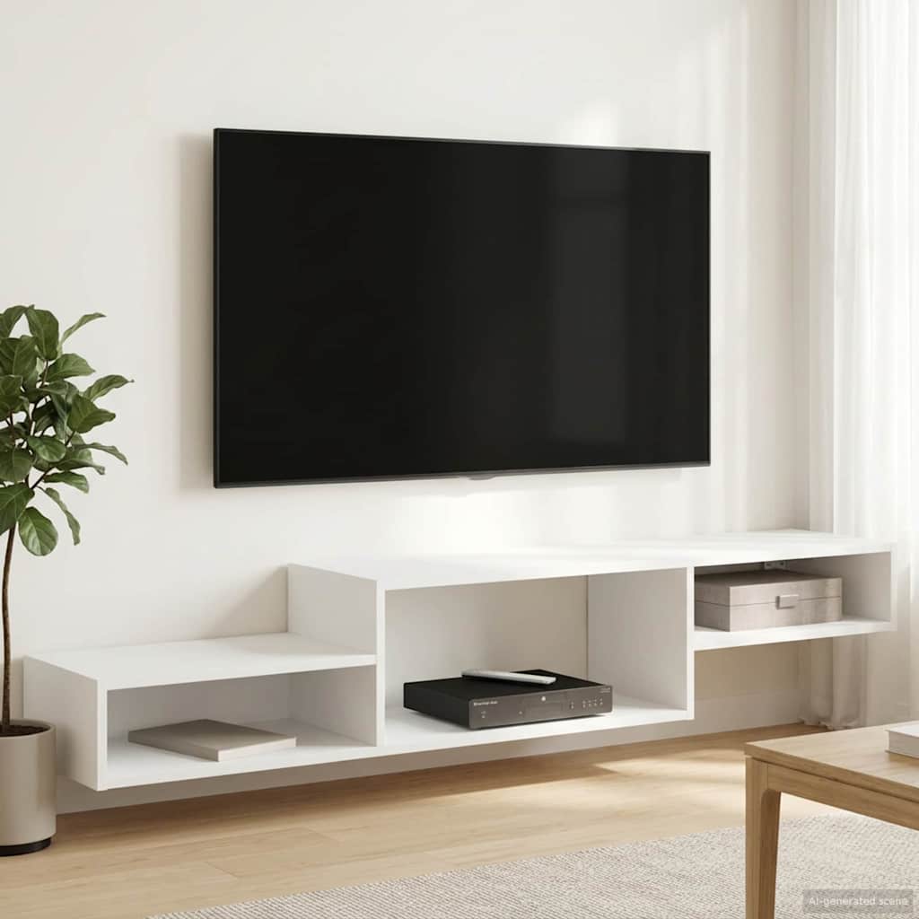 vidaXL Wall-mounted TV Cabinet Wall-Mounted White 150 x 28 x 26 cm