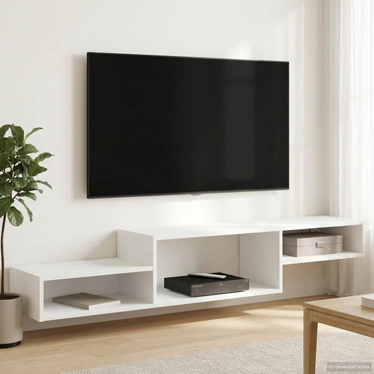 vidaXL Wall-mounted TV Cabinet Wall-Mounted White 150 x 28 x 26 cm
