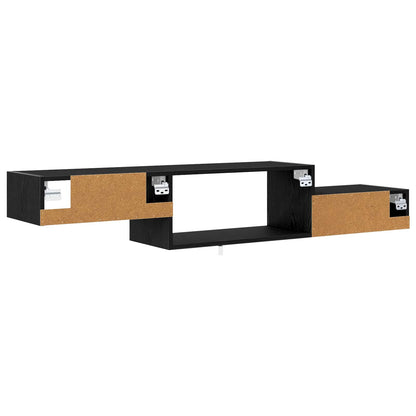 vidaXL Wall-mounted TV Cabinet Wall-Mounted Black Oak 150 x 28 x 26 cm