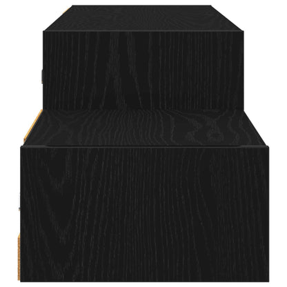 vidaXL Wall-mounted TV Cabinet Wall-Mounted Black Oak 150 x 28 x 26 cm