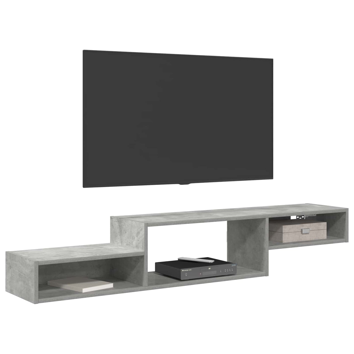 vidaXL Wall-mounted TV Cabinet Wall-Mounted Concrete Grey