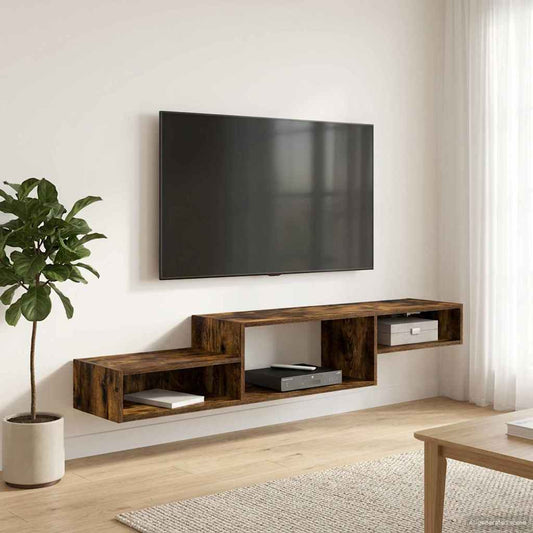 vidaXL Wall-mounted TV Cabinet Wall-Mounted Smoked Oak
