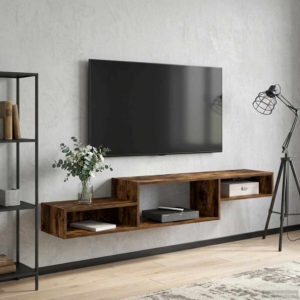 vidaXL Wall-mounted TV Cabinet Wall-Mounted Smoked Oak
