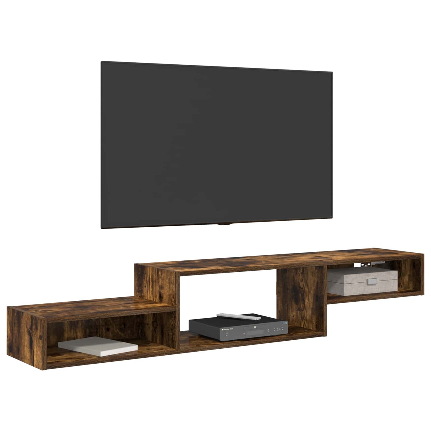 vidaXL Wall-mounted TV Cabinet Wall-Mounted Smoked Oak