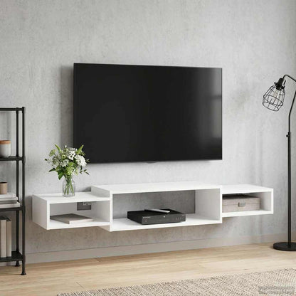 vidaXL Wall-mounted TV Cabinet Wall-Mounted White 140 x 28 x 21 cm