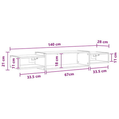 vidaXL Wall-mounted TV Cabinet Wall-Mounted White 140 x 28 x 21 cm