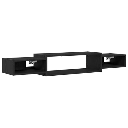 vidaXL Wall-mounted TV Cabinet Wall-Mounted Black Oak 140 x 28 x 21 cm