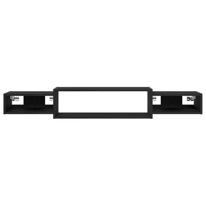 vidaXL Wall-mounted TV Cabinet Wall-Mounted Black Oak 140 x 28 x 21 cm