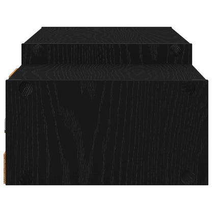 vidaXL Wall-mounted TV Cabinet Wall-Mounted Black Oak 140 x 28 x 21 cm