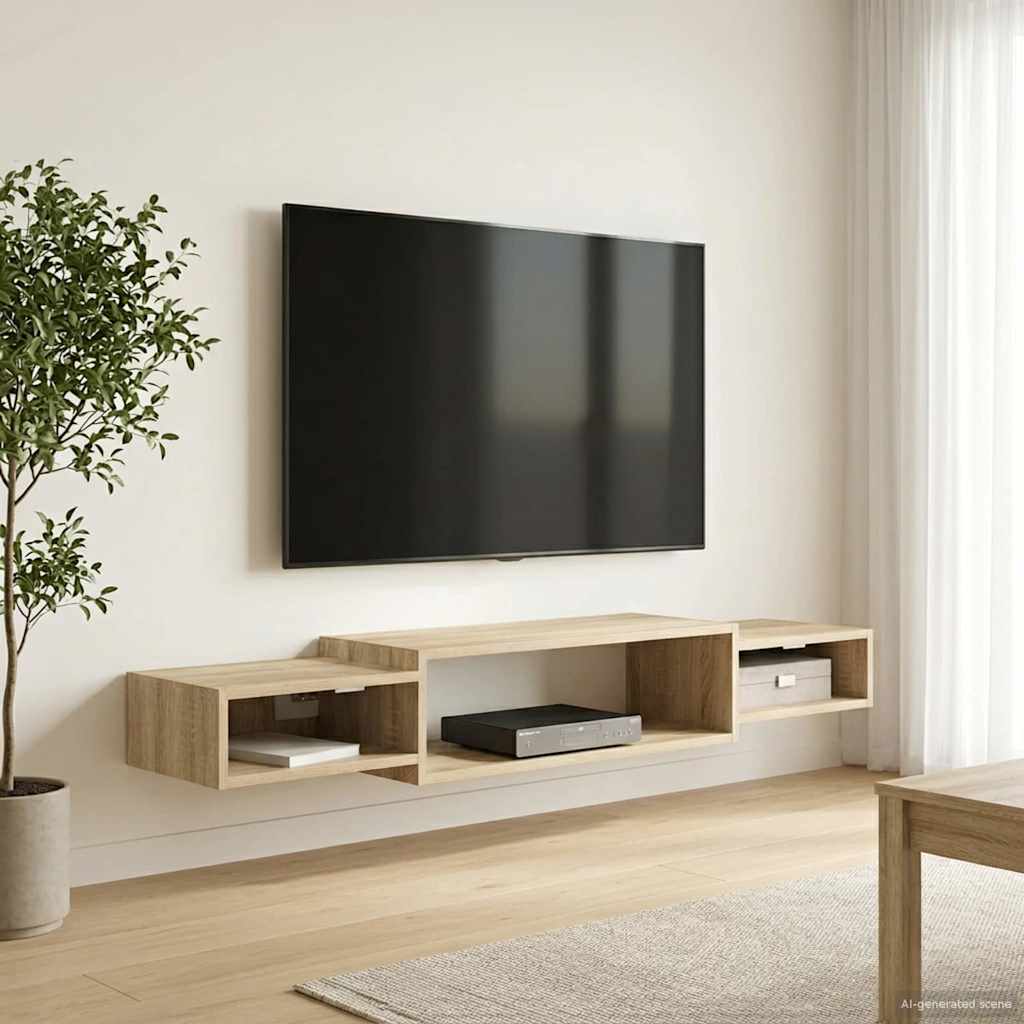 vidaXL Wall-mounted TV Cabinet Wall-Mounted Sonoma Oak