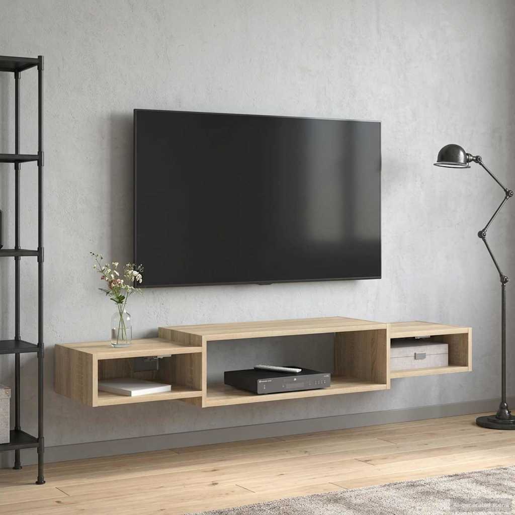 vidaXL Wall-mounted TV Cabinet Wall-Mounted Sonoma Oak