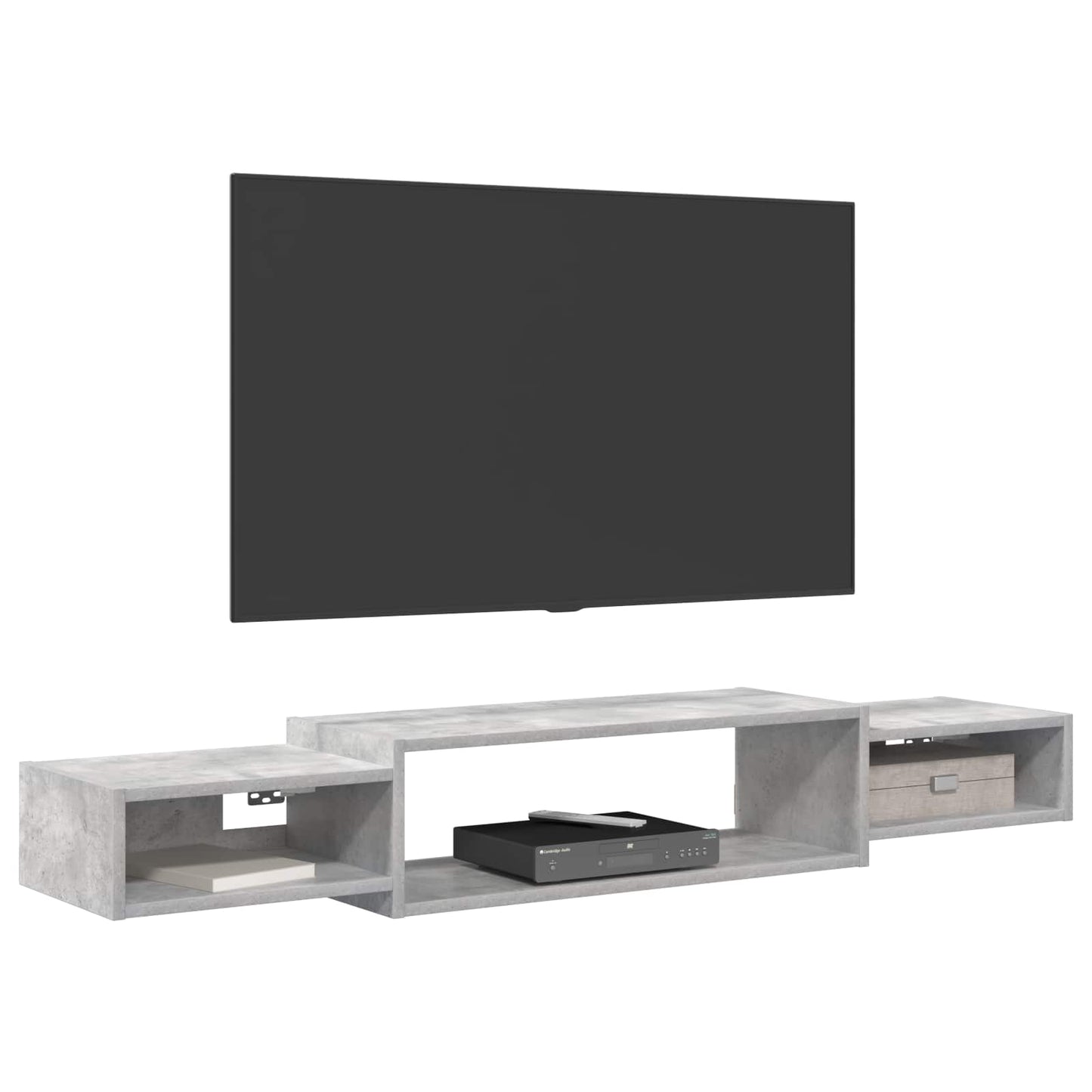 vidaXL Wall-mounted TV Cabinet Wall-Mounted Concrete Grey