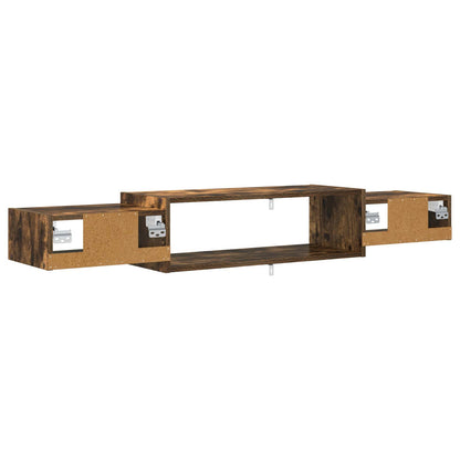 vidaXL Wall-mounted TV Cabinet Wall-Mounted Smoked Oak