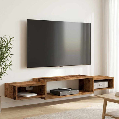 vidaXL Wall-mounted TV Cabinet Wall-Mounted Old Wood 140 x 28 x 21 cm