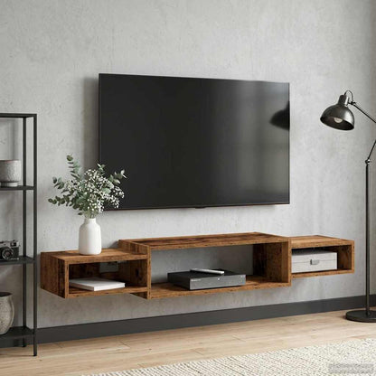 vidaXL Wall-mounted TV Cabinet Wall-Mounted Old Wood 140 x 28 x 21 cm