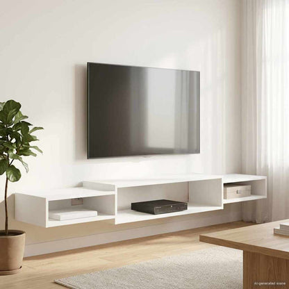 vidaXL Wall-mounted TV Cabinet Wall-Mounted White 180 x 28 x 21 cm
