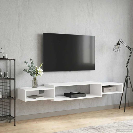 vidaXL Wall-mounted TV Cabinet Wall-Mounted White 180 x 28 x 21 cm
