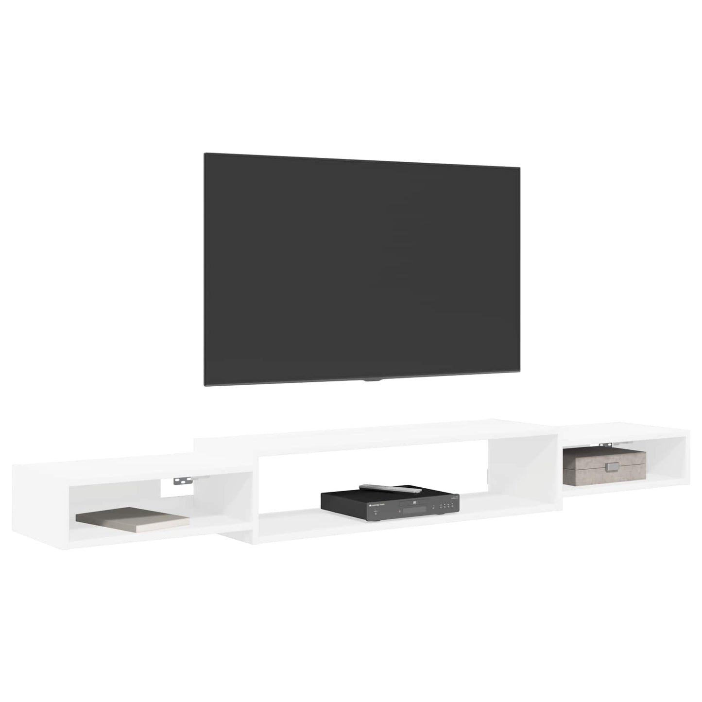 vidaXL Wall-mounted TV Cabinet Wall-Mounted White 180 x 28 x 21 cm