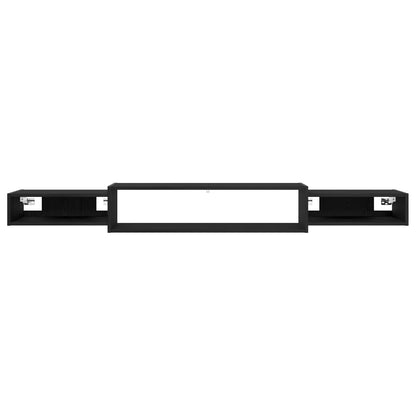 vidaXL Wall-mounted TV Cabinet Wall-Mounted Black Oak 180 x 28 x 21 cm