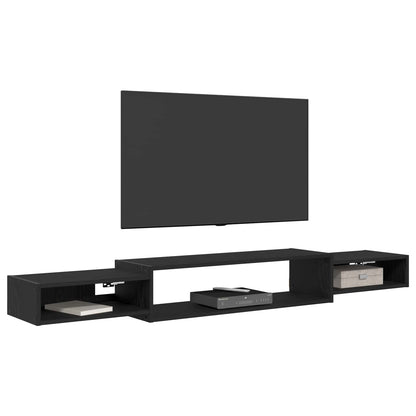vidaXL Wall-mounted TV Cabinet Wall-Mounted Black Oak 180 x 28 x 21 cm
