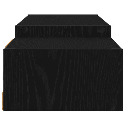 vidaXL Wall-mounted TV Cabinet Wall-Mounted Black Oak 180 x 28 x 21 cm