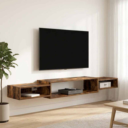 vidaXL Wall-mounted TV Cabinet Wall-Mounted Smoked Oak
