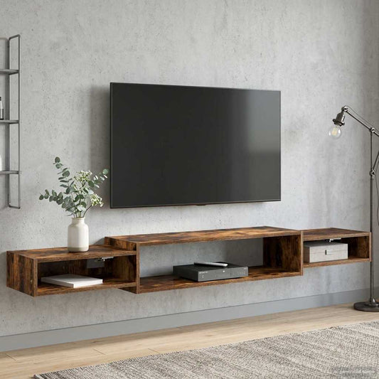 vidaXL Wall-mounted TV Cabinet Wall-Mounted Smoked Oak