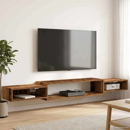vidaXL Wall-mounted TV Cabinet Wall-Mounted Old Wood 180 x 28 x 21 cm